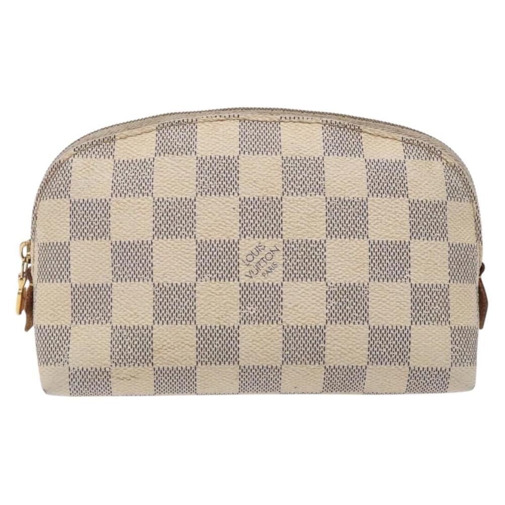 LOUIS VUITTON Damier Azur Pochette Cosmetic PM Pouch N60024 LV Auth 133169 - Picture 13 of 16